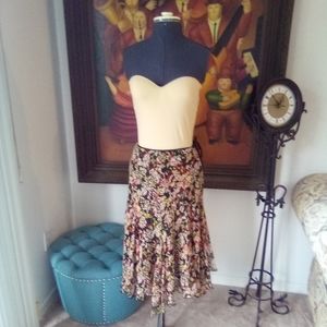 Nine West 💯% Chiffon Silk Floral Skirt